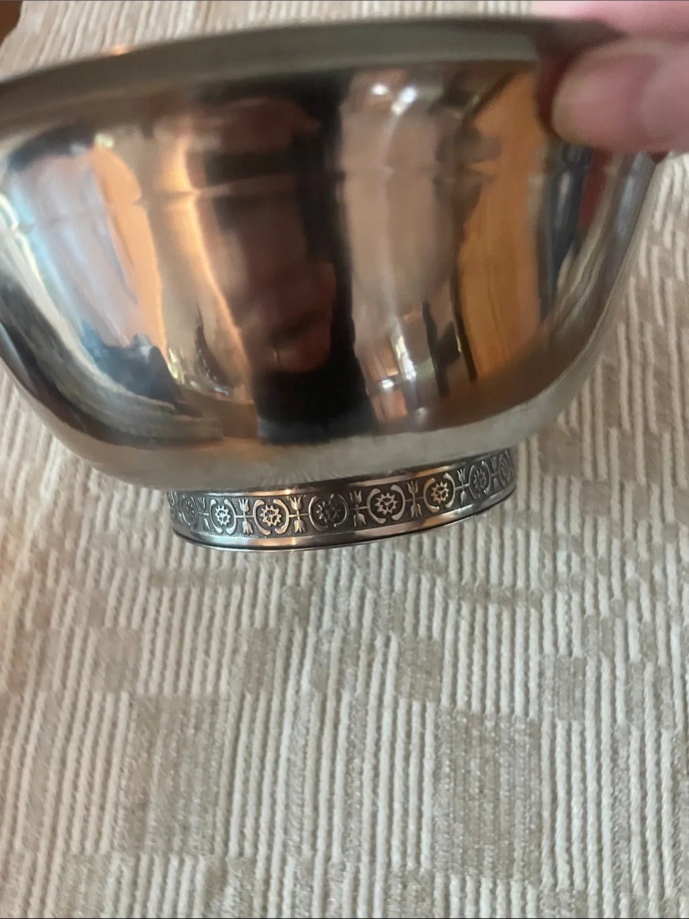 Vintage Stainless Steel Serving Bowl - Silver